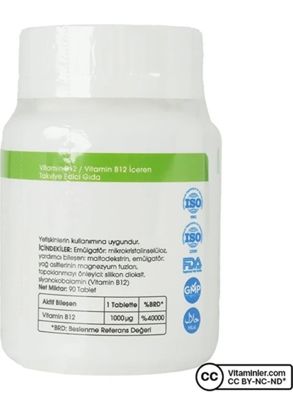 Vitamin B12 90 Tablet fiyatları