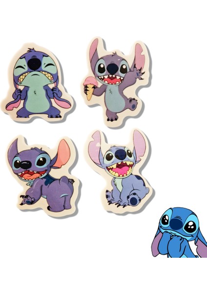 Disney Stitch 3D Sevimli Silgi Seti – 2'li Kawaii Karakter Silgi | Orijinal Fancy Space