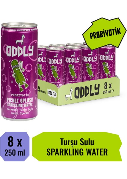 Pıckle Splash Gazlı Fermente Turşu Suyu 250 ml x 8 Adet Sağlıklı ve Ferahlatıcı