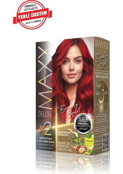 Maxx Deluxe Beauty Keratinli Saç Boya Seti 2 Tüp + 2 Oksidan 34 Harika Renk Seçeneği