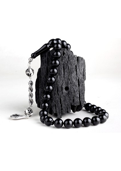 925 Ayar Gümüş Püsküllü Siyah Beyaz Ateş Kehribar Ayyıldız Bileklik Kombini fiyatları