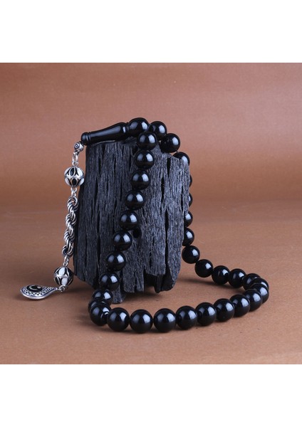 925 Ayar Gümüş Püsküllü Siyah Beyaz Ateş Kehribar Ayyıldız Bileklik Kombini fırsatları