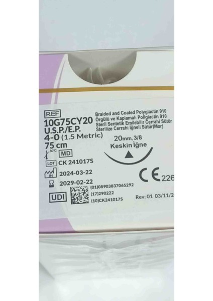 4.0 Keskin Sentetik Emilebilir Cerrahi Iplik