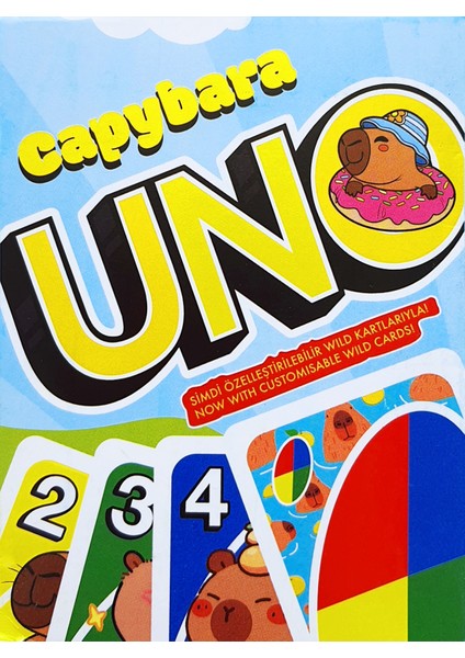 Uno Capybara Oyun Kartı Resimli Uno Oyun