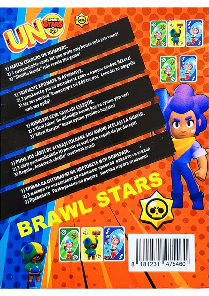 Resimli Uno Brawl Stars Oyun Kartı Turuncu fiyatları