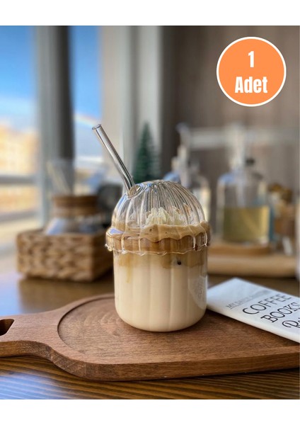 1 Adet Mika Bardak 430 ml (1 Adet Cam Pipet Hediyeli)| Kahve, Limonata, Meşrubat Sunum Bardağı