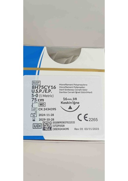 5.0 Keskin Prolen Emilemeyen Cerrahi İplik (12 Adet)