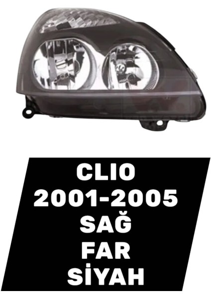 Clıo Sağ Far ( Siyah ) 2001-2008 7701051770