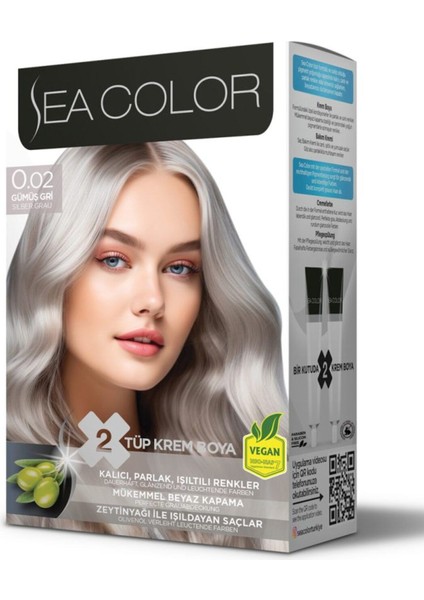 0.02 Gümüş Gri Set Saç Boyası