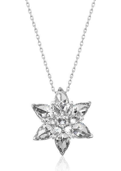 Beyaz Lotus Çiçegi 925 Ayar Gümüş Kadın Kolye