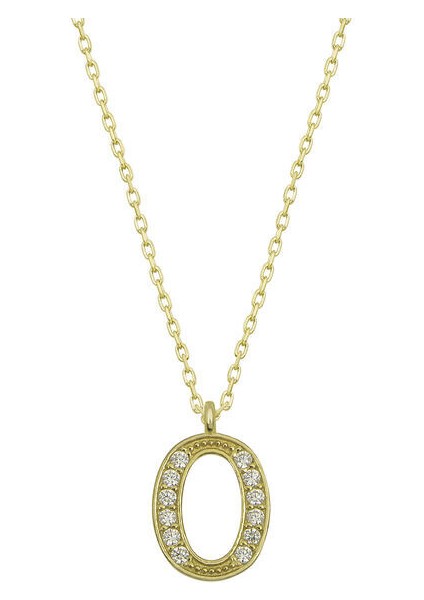 O Harfi Gold 925 Ayar Gümüş Kadın Kolye