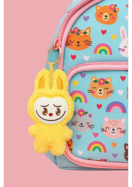 Labubu Vücutlu Peluş Charm, Peluş Anahtarlık Çanta Charmı Sarı 17 cm