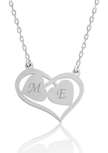 Kalp Kişiye Özel Isim Harf 925 Ayar Gümüş Kadın Kolye