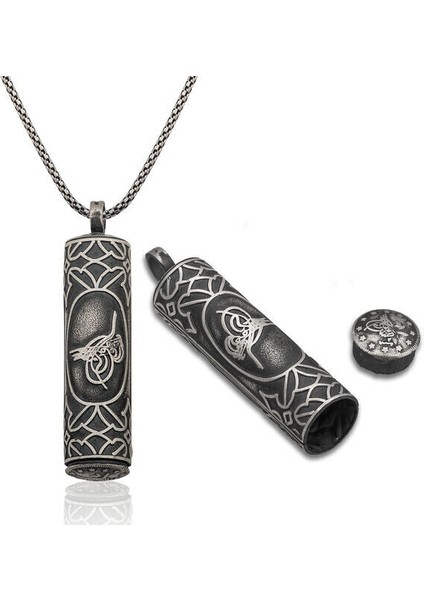 Içi Açılabilen Silindir Muskalık Çevşen 925 Ayar Gümüş Kadın Kolye