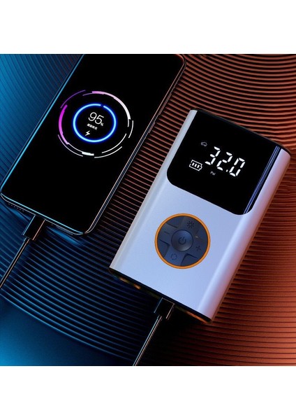 4000 Mah Şarjlı Taşınabilir Araba Lastik Hava Top Şişirme Pompası LED Işıklı Dijital Hava Kompresörü modelleri