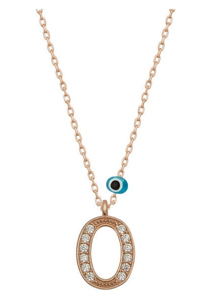 O Harfi Rose 925 Ayar Gümüş Kadın Kolye