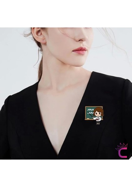 Öğretmen Tasarım Broş - Hediyelik Okul Öğrenci Öğretmenler Günü Hediyesi Yaka Iğnesi Meslek Broşu modelleri