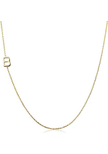 B Harfi 925 Ayar Gümüş Kadın Kolye