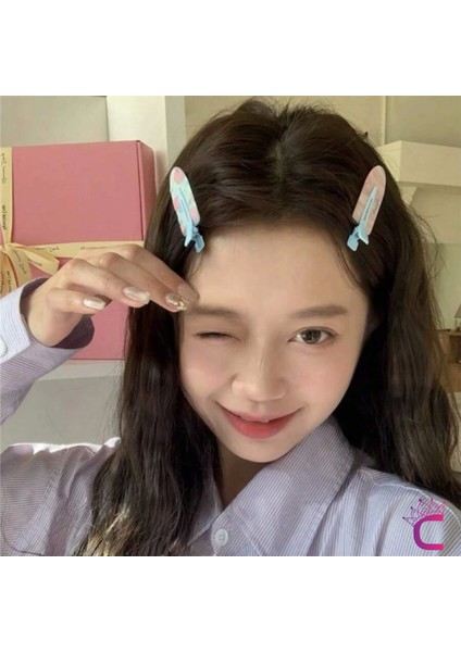 2'li Asetat Dayanıklı Iz Yapmayan Makyaj Tokası Şeftali Desen - Cilt Bakımı Klips Saç Pens Toka Seti fiyatları