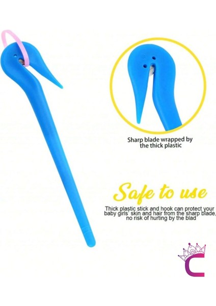 4'lü Acıtmayan Lastik Toka Kesme Aparatı Kırmızı Siyah Sarı Mavi Renkli - Saç Örgü Lastiği Kesici fırsatları