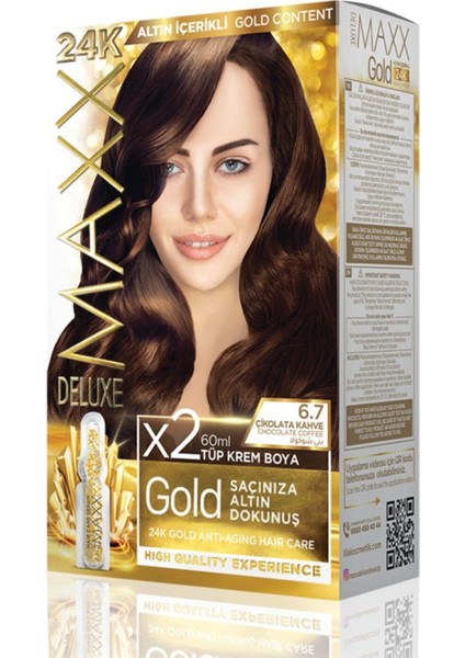 Golden 6.7 Çikolata Kahve 24K Altın Içerikli Saç Boyası