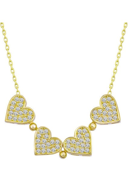 Gold Açılabilen Kalp 925 Ayar Gümüş Kadın Kolye