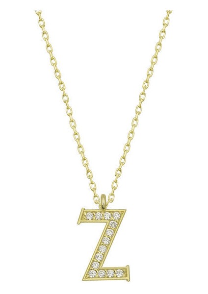Z Harfi Gold 925 Ayar Gümüş Kadın Kolye