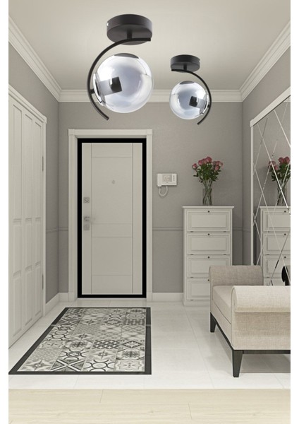 ESSLİGHT EVREN TEKLİ PLAFONYER AVİZE FÜME GLOB CAMLI MODERN DEKORATİF AYDINLATMA