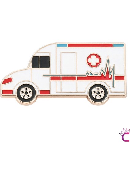 112 Ambulans Pin Broş - Sağlıkçı Hemşire Doktor Kıyafet Elbise Ceket Yaka Iğnesi Rozeti Meslek Broşu