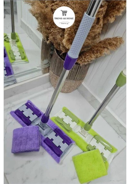 Mandallı Mikrofiber Mop - Yer Duvar Cam Silme Temizlik Mopu & Kıskaçlı Teleskopik Paspas Seti fırsatları