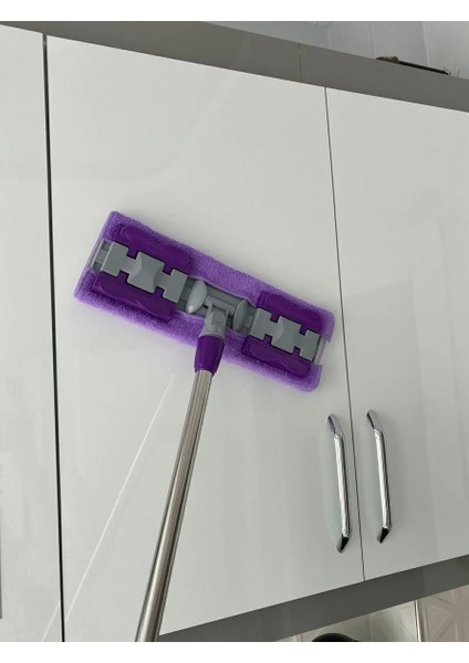 Mandallı Mikrofiber Mop - Yer Duvar Cam Silme Temizlik Mopu & Kıskaçlı Teleskopik Paspas Seti indirimleri