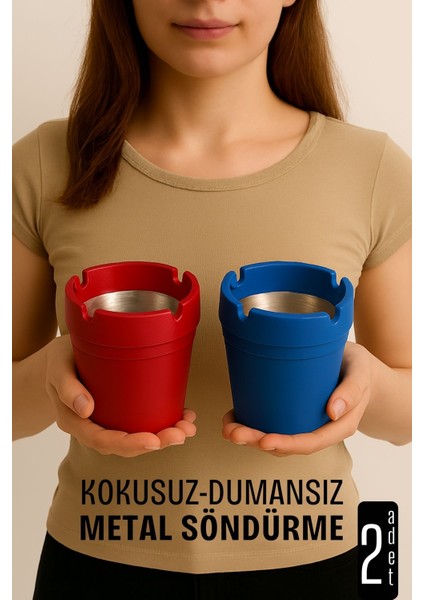 Kokusuz Dumansız Küllük - 2 Li Küllük Seti Kafe Küllüğü Restoran Küllüğü Masaüstü Küllük 721994