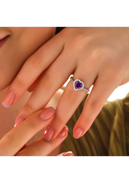Mor Kalp 925 Ayar Gümüş Kadın Yüzük