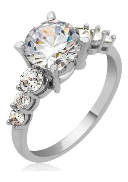 Tek Taş 925 Ayar Gümüş Kadın Yüzük