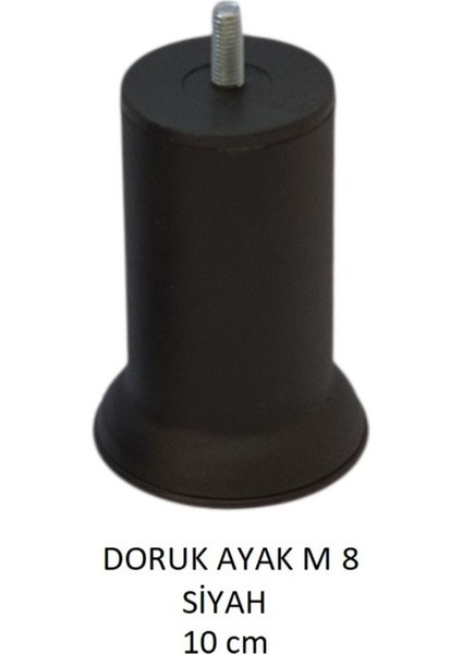 Doruk Ayak, Cıvatalı Baza Koltuk Dolap Ayağı, Metal, Siyah, M8, 10 cm fiyatları