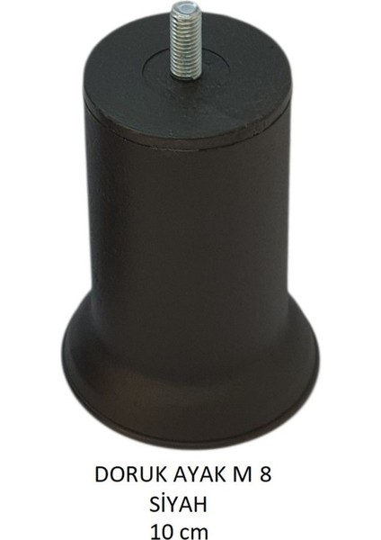 Doruk Ayak, Cıvatalı Baza Koltuk Dolap Ayağı, Metal, Siyah, M8, 10 cm modelleri