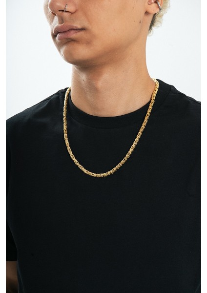 5mm x 55CM Çelik Gold Kral Zincir Erker Kolye