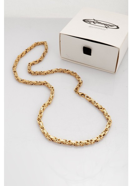 5mm x 55CM Çelik Gold Kral Zincir Erker Kolye fırsatları
