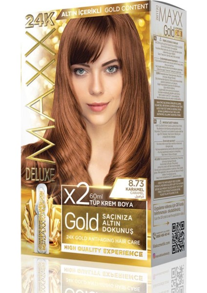 Golden 8.73 Karamel 24K Altın Içerikli Saç Boyası
