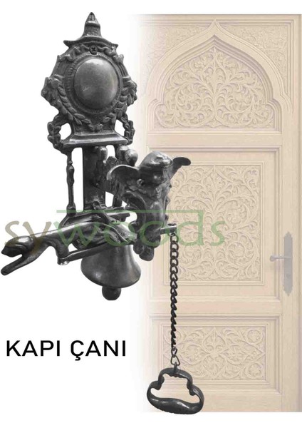 Melek kapı çanı pirinç malzeme dekoratif vintage dış kapı aksesuar siyah