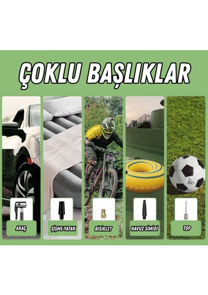 4500 Mah Şarjlı Taşınabilir Araba Lastik Hava Top Şişirme Pompası LED Işıklı Dijital Hava Kompresörü modelleri