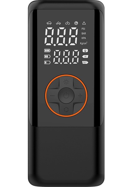 4500 Mah Şarjlı Taşınabilir Araba Lastik Hava Top Şişirme Pompası LED Işıklı Dijital Hava Kompresörü