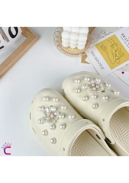 24'lü Incili Taşlı Çiçekli Terlik Süsü Seti Jibbitz - Cross Terlik Süsleri Crocks Charm Aksesuar fırsatları