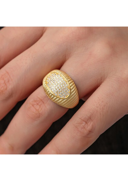 Fantazi Gold 925 Ayar Gümüş Kadın Yüzük
