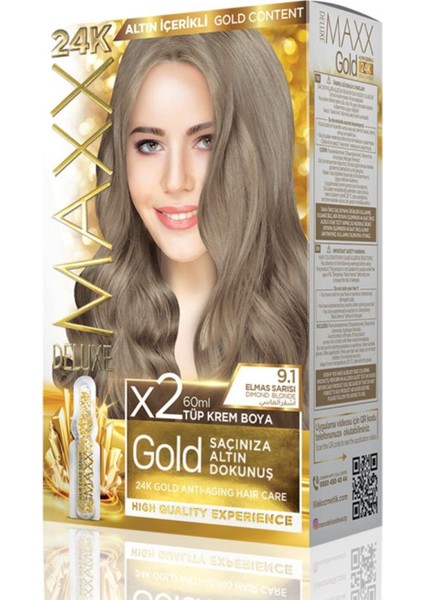 Golden 9.1 Elmas Sarısı 24K Altın Içerikli Saç Boyası