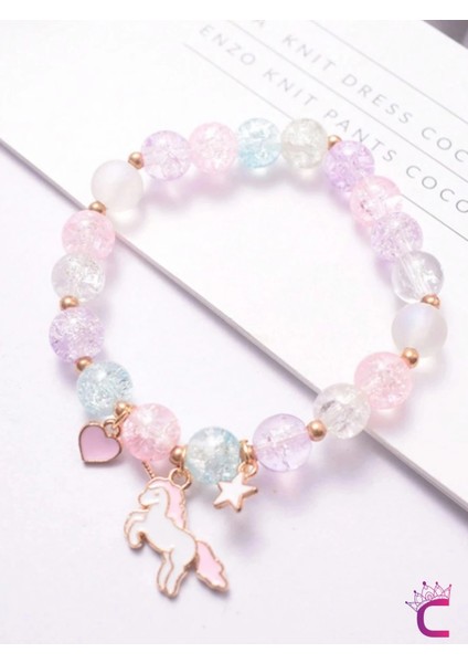 Kalpli Yıldızlı Unicorn Aytaşı Boncuklu Kız Çocuk Bileklik - Doğum Günü Hediyesi Hediyelik Aksesuar modelleri