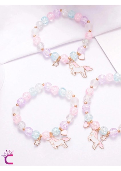 Kalpli Yıldızlı Unicorn Aytaşı Boncuklu Kız Çocuk Bileklik - Doğum Günü Hediyesi Hediyelik Aksesuar indirimleri
