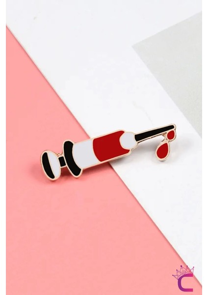 Hemşire Sağlıkçı Doktor Şırınga Pin Broş - Charm Çanta Süsü Ceket Yaka Iğnesi Rozeti Meslek Broşu