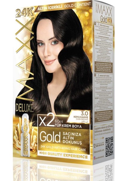 3.0 Koyu Kahve Golden 24K Altın Içerikli Set Boya