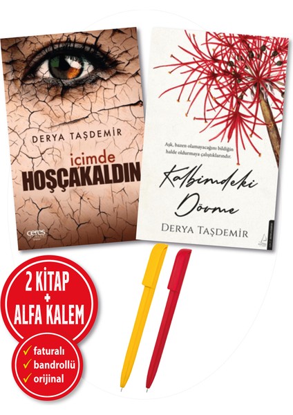 Alfa Kalem+ Derya Taşdemir 2 Kitap (Kalbimdeki Dövme + Içimde Hoşcakaldın) Destek Kitap Roman Öykü